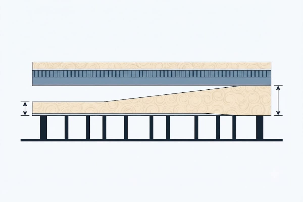 The same attic area at two fill depths