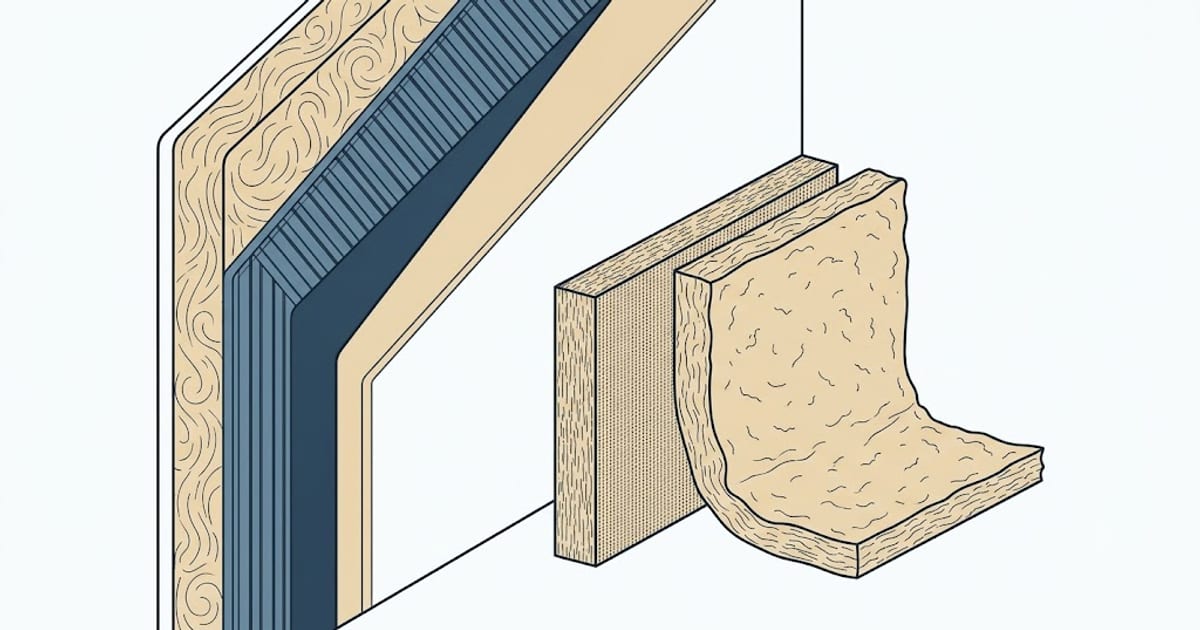 A dense rigid batt holding its shape beside a soft one draping