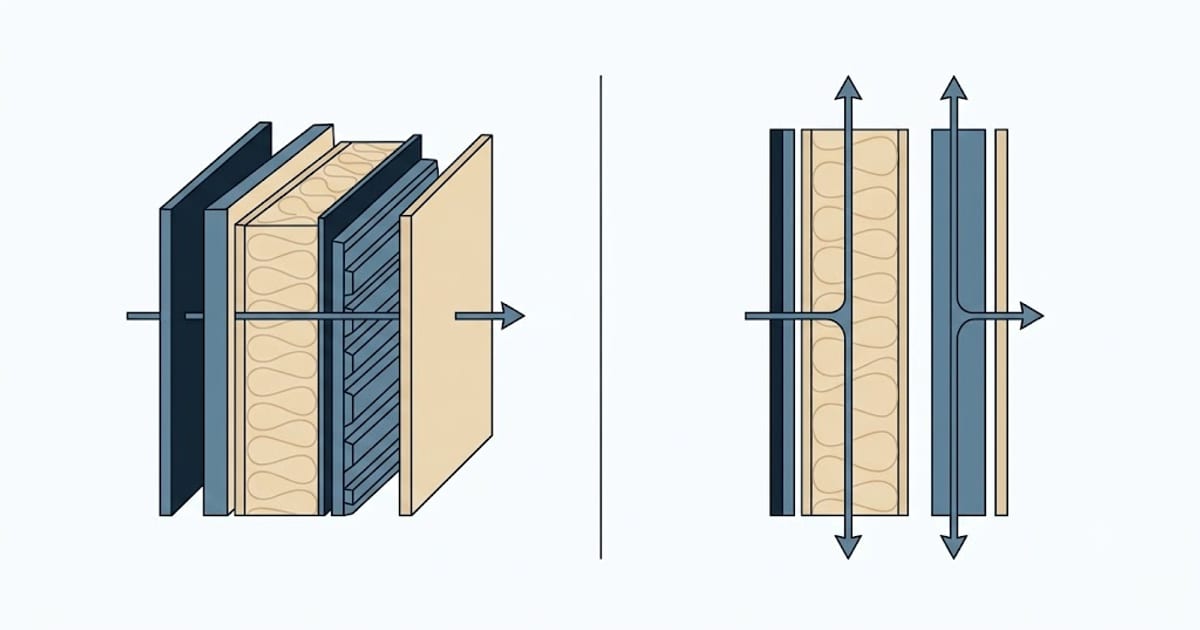 Layers of a wall adding in series beside paths conducting in parallel