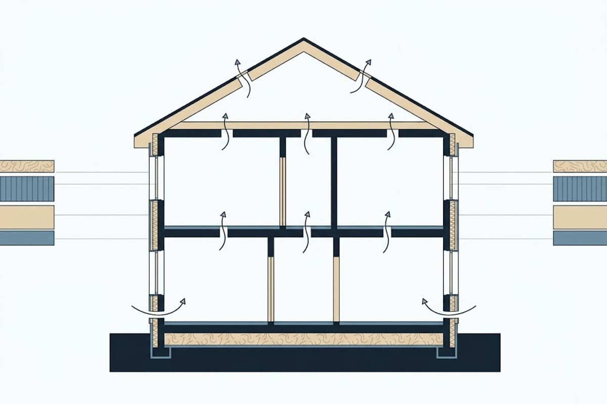 Warm air rising out through attic penetrations